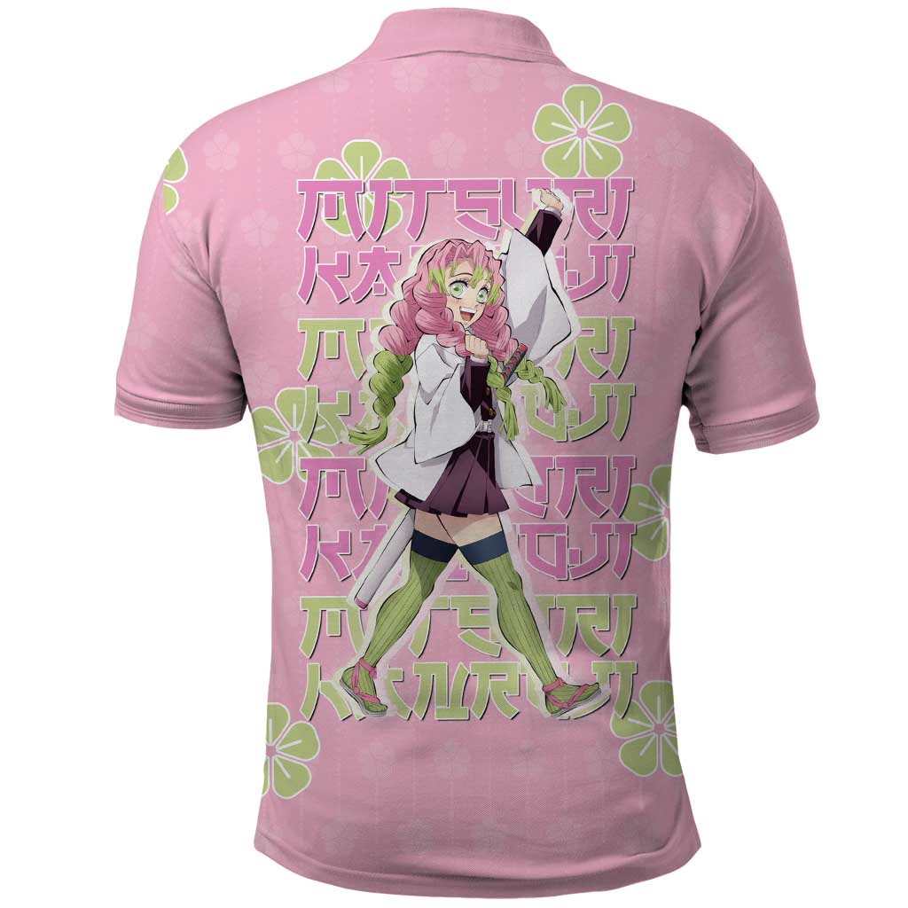 Kanroji Mitsuri Demon Slayer Polo Shirt Pastel Blossom Anime Lovecore Style