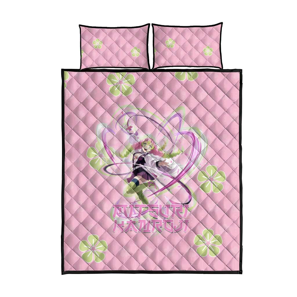 Kanroji Mitsuri Demon Slayer Quilt Bed Set Pastel Blossom Anime Lovecore Style