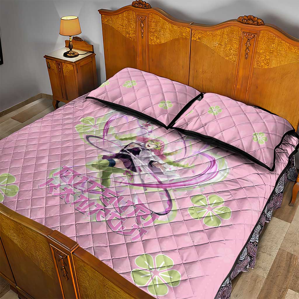 Kanroji Mitsuri Demon Slayer Quilt Bed Set Pastel Blossom Anime Lovecore Style