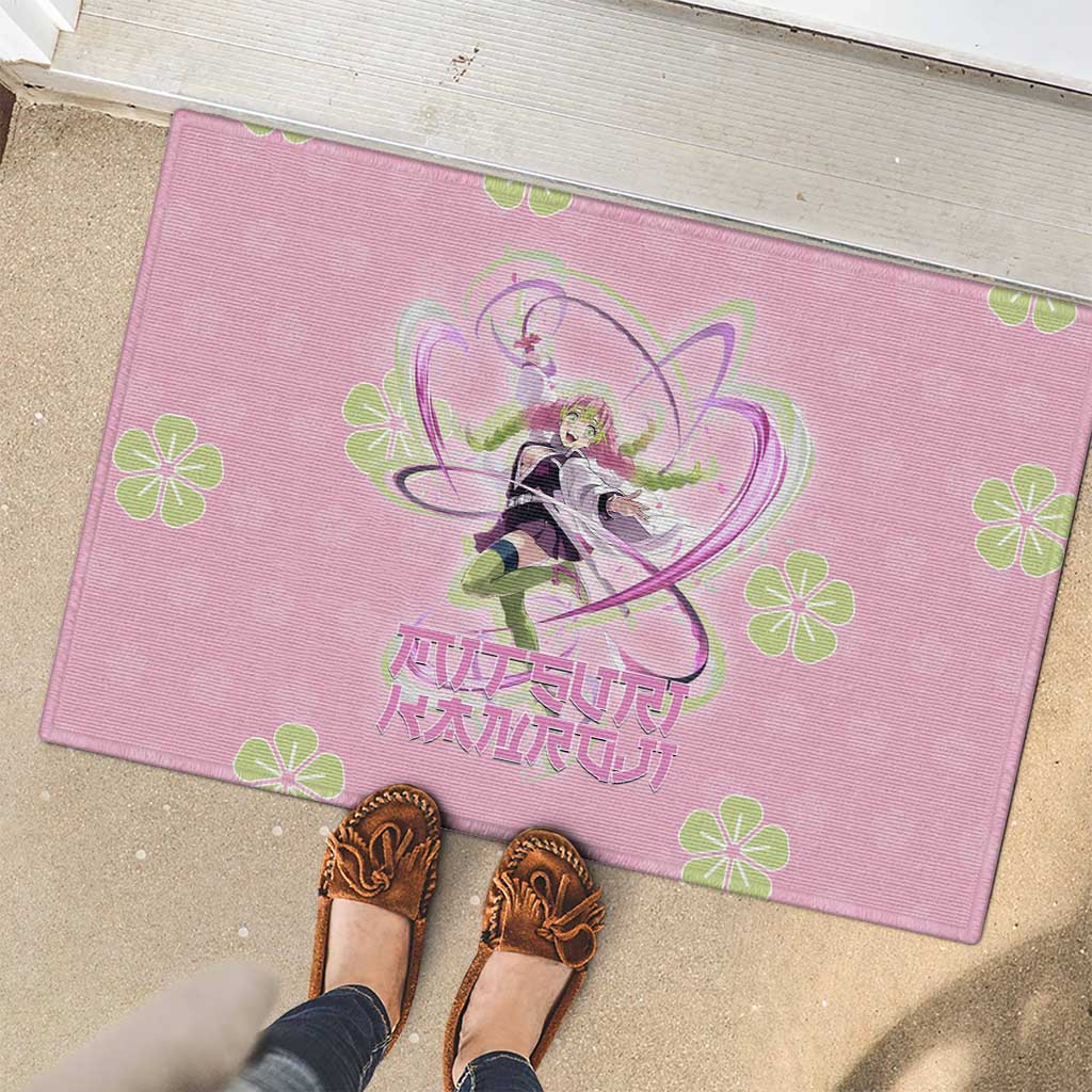 Kanroji Mitsuri Demon Slayer Rubber Doormat Pastel Blossom Anime Lovecore Style
