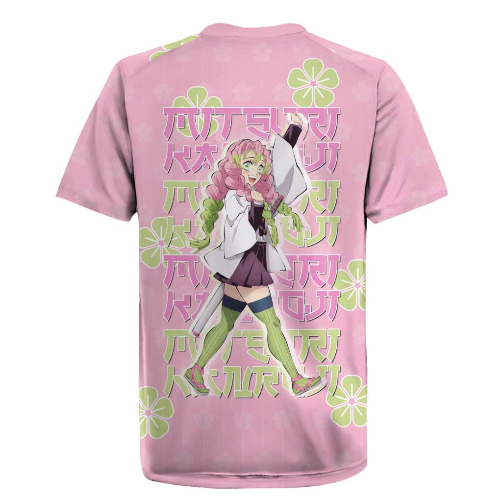 Kanroji Mitsuri Demon Slayer Rugby Jersey Pastel Blossom Anime Lovecore Style