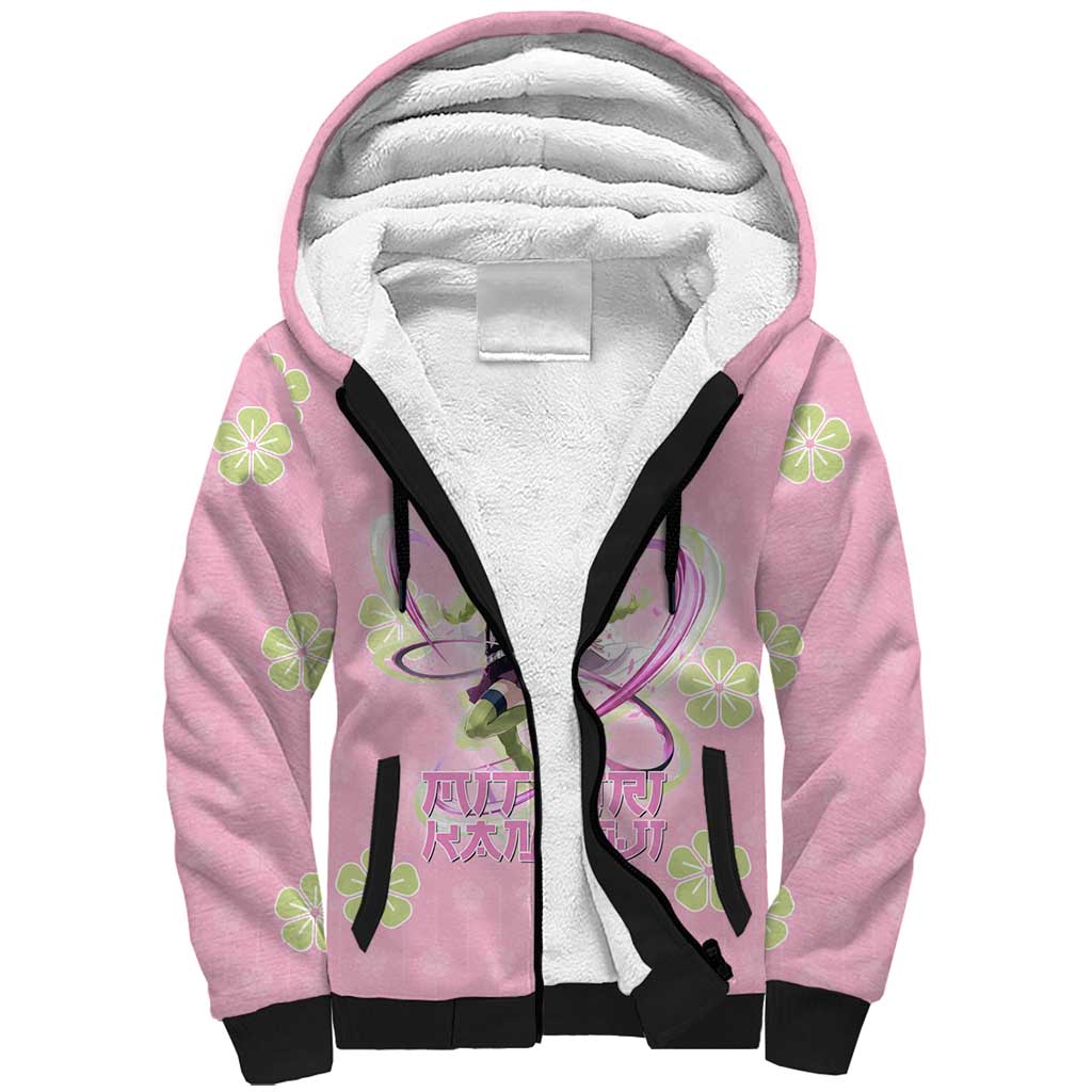 Kanroji Mitsuri Demon Slayer Sherpa Hoodie Pastel Blossom Anime Lovecore Style