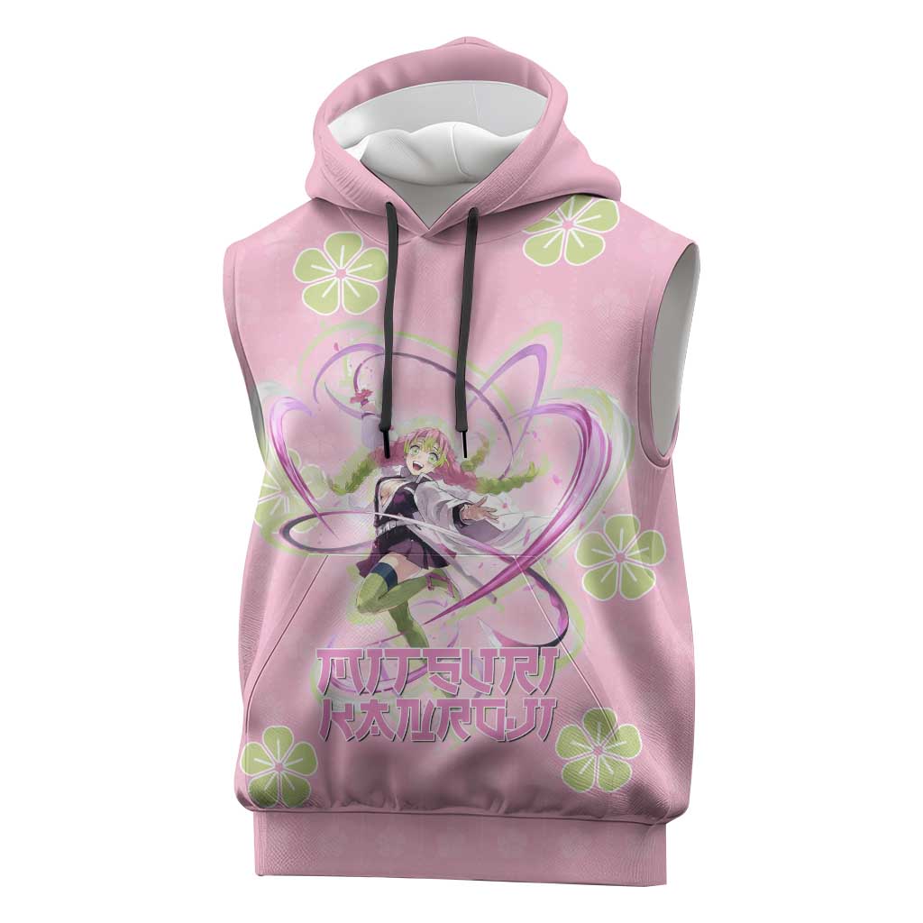 Kanroji Mitsuri Demon Slayer Sleeveless Hoodie Pastel Blossom Anime Lovecore Style