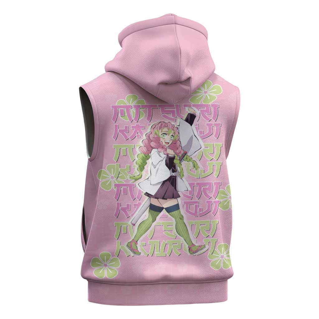 Kanroji Mitsuri Demon Slayer Sleeveless Hoodie Pastel Blossom Anime Lovecore Style