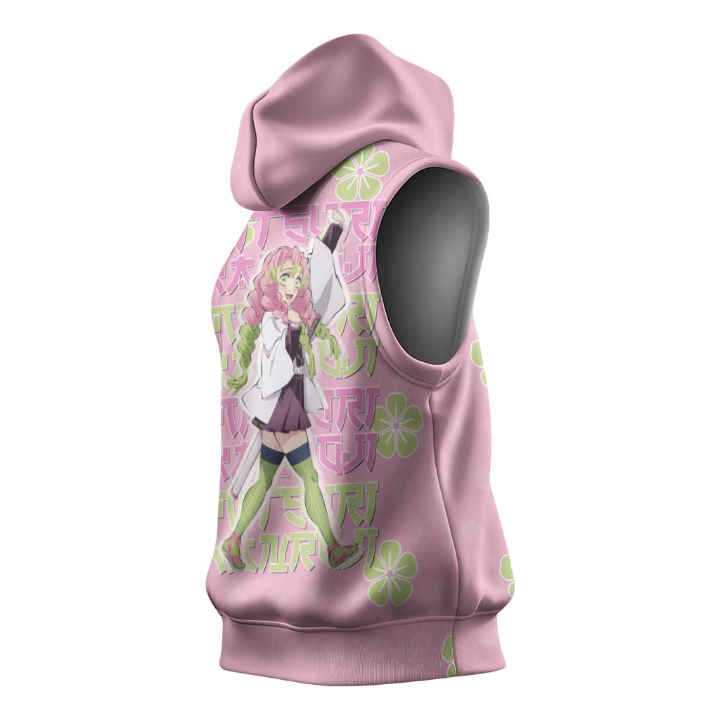 Kanroji Mitsuri Demon Slayer Sleeveless Hoodie Pastel Blossom Anime Lovecore Style