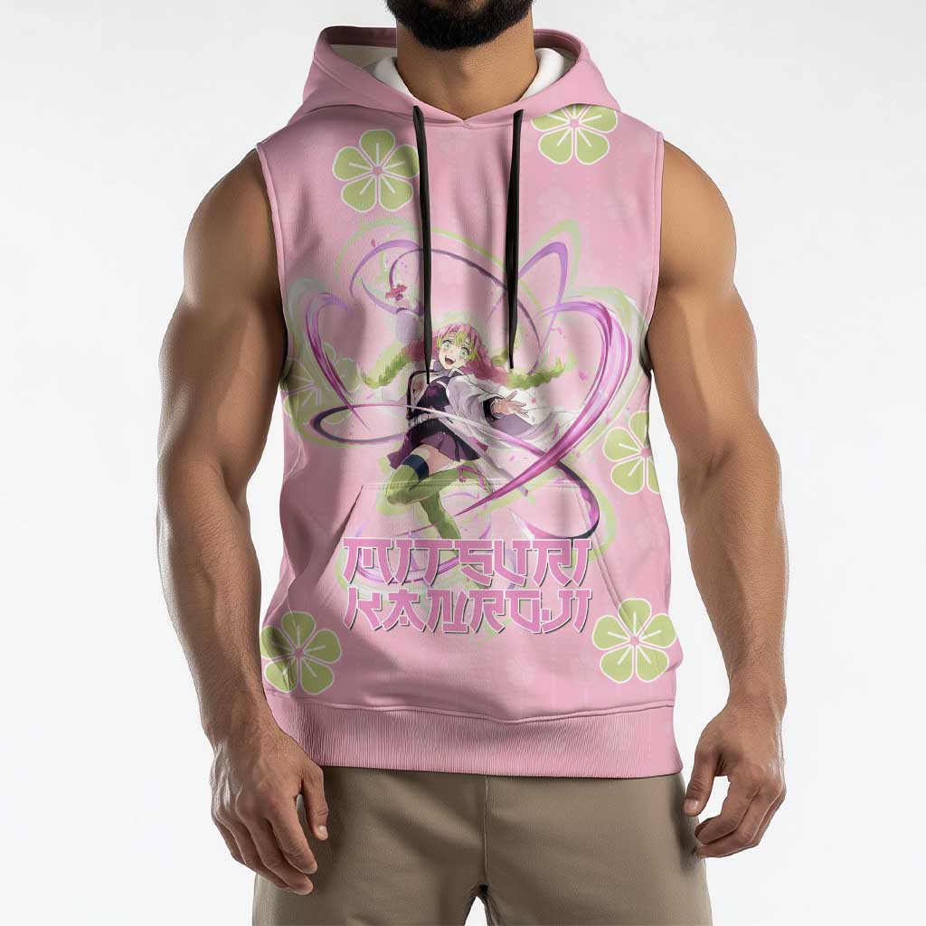 Kanroji Mitsuri Demon Slayer Sleeveless Hoodie Pastel Blossom Anime Lovecore Style