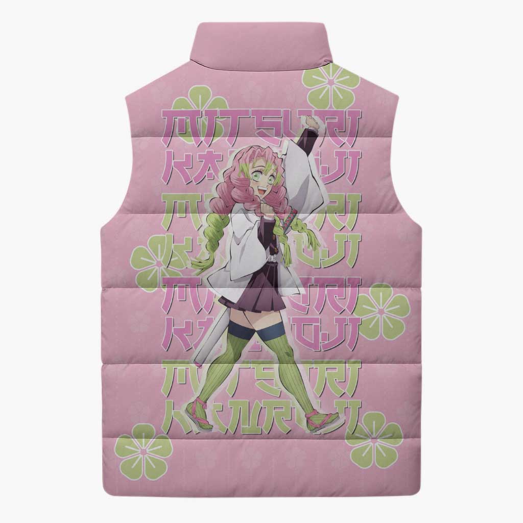 Kanroji Mitsuri Demon Slayer Sleeveless Puffer Jacket Pastel Blossom Anime Lovecore Style
