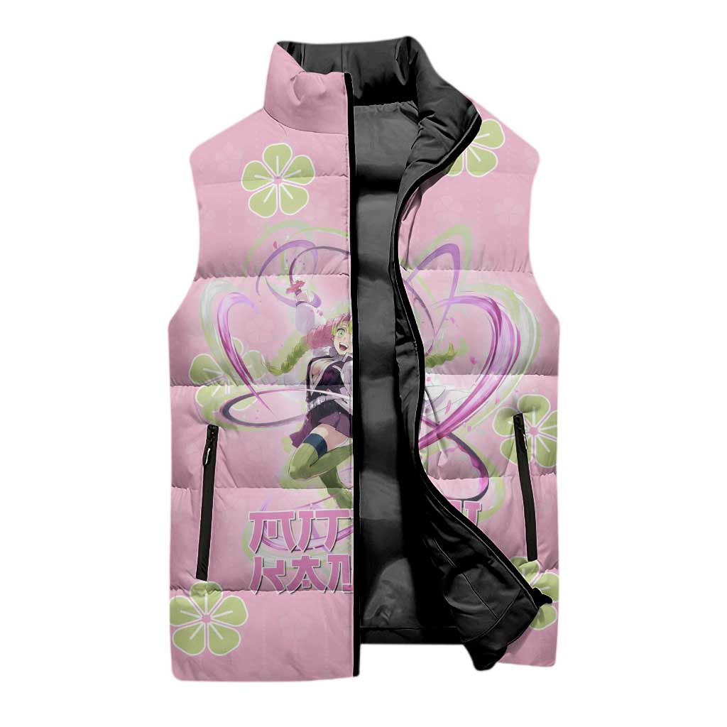 Kanroji Mitsuri Demon Slayer Sleeveless Puffer Jacket Pastel Blossom Anime Lovecore Style