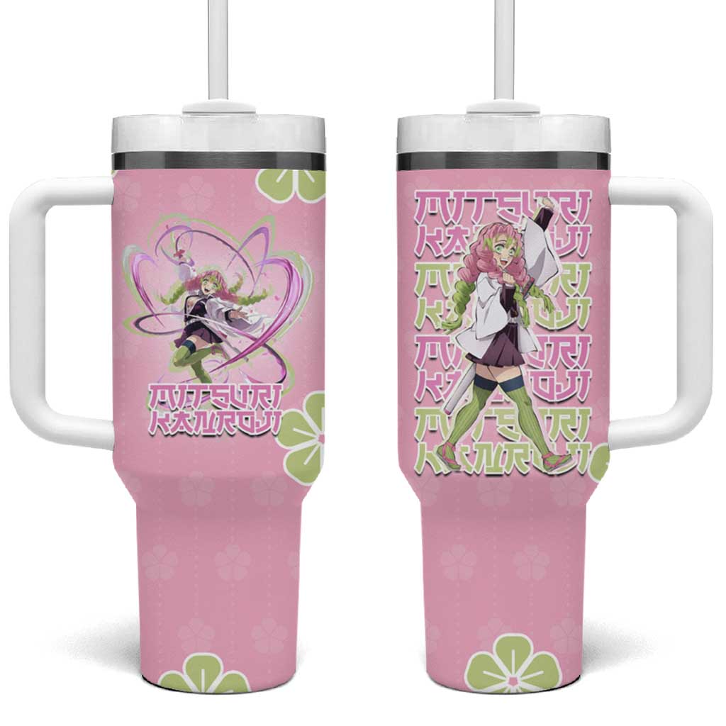 Kanroji Mitsuri Demon Slayer Tumbler With Handle Pastel Blossom Anime Lovecore Style