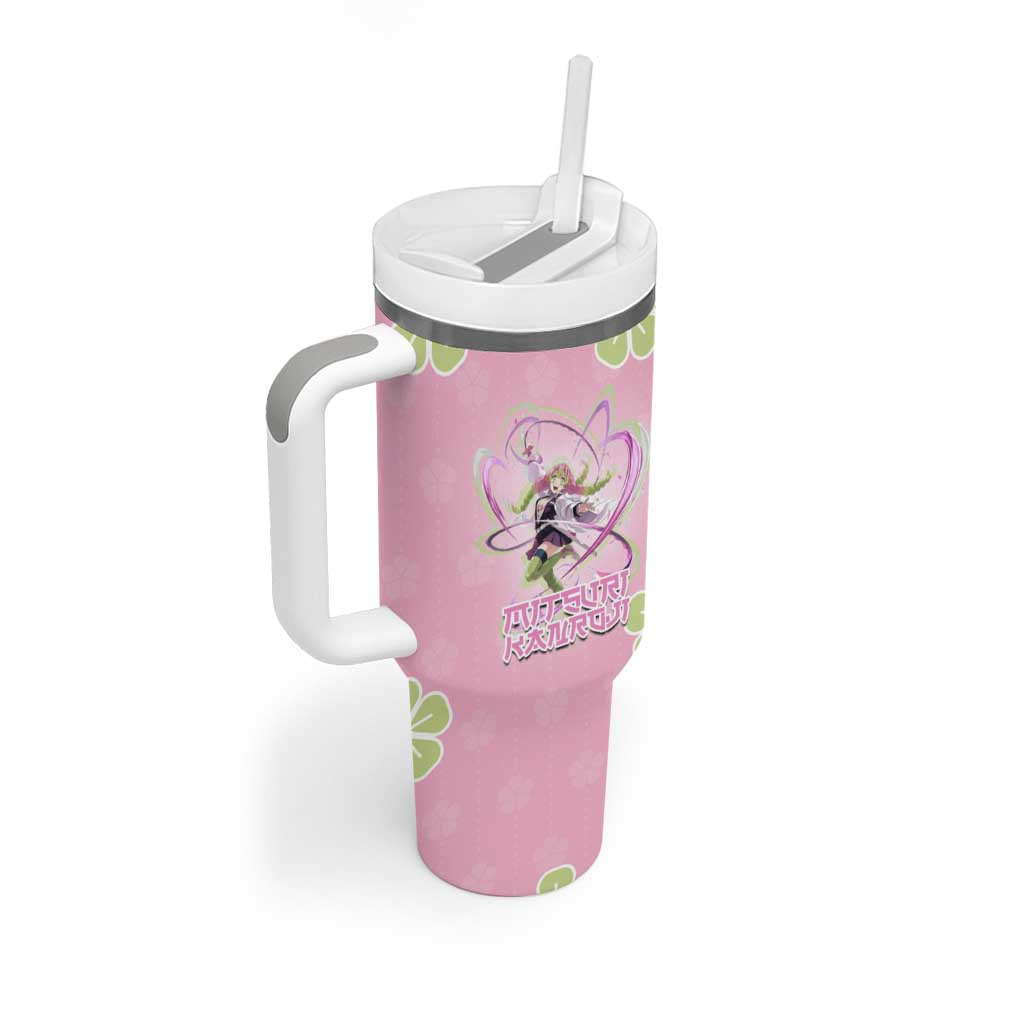 Kanroji Mitsuri Demon Slayer Tumbler With Handle Pastel Blossom Anime Lovecore Style