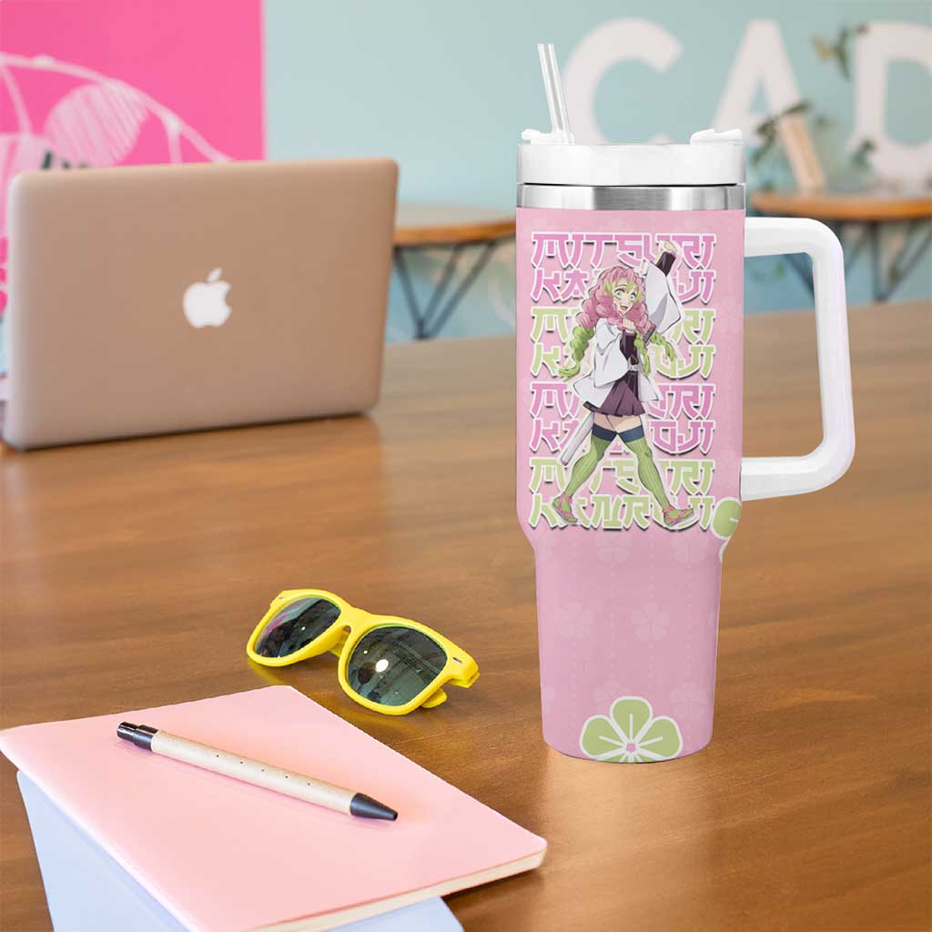 Kanroji Mitsuri Demon Slayer Tumbler With Handle Pastel Blossom Anime Lovecore Style