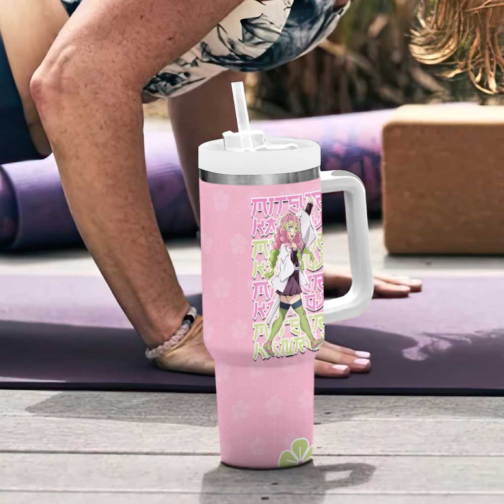 Kanroji Mitsuri Demon Slayer Tumbler With Handle Pastel Blossom Anime Lovecore Style