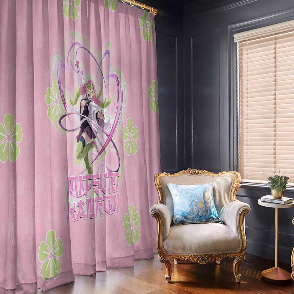 Kanroji Mitsuri Demon Slayer Window Curtain Pastel Blossom Anime Lovecore Style