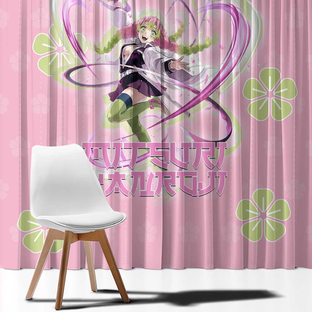 Kanroji Mitsuri Demon Slayer Window Curtain Pastel Blossom Anime Lovecore Style