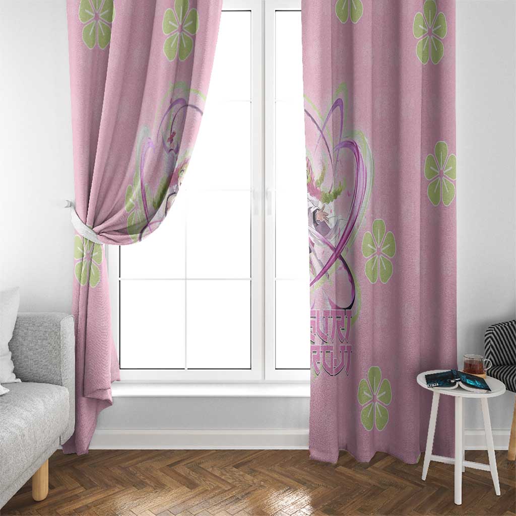Kanroji Mitsuri Demon Slayer Window Curtain Pastel Blossom Anime Lovecore Style