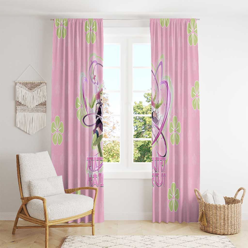Kanroji Mitsuri Demon Slayer Window Curtain Pastel Blossom Anime Lovecore Style