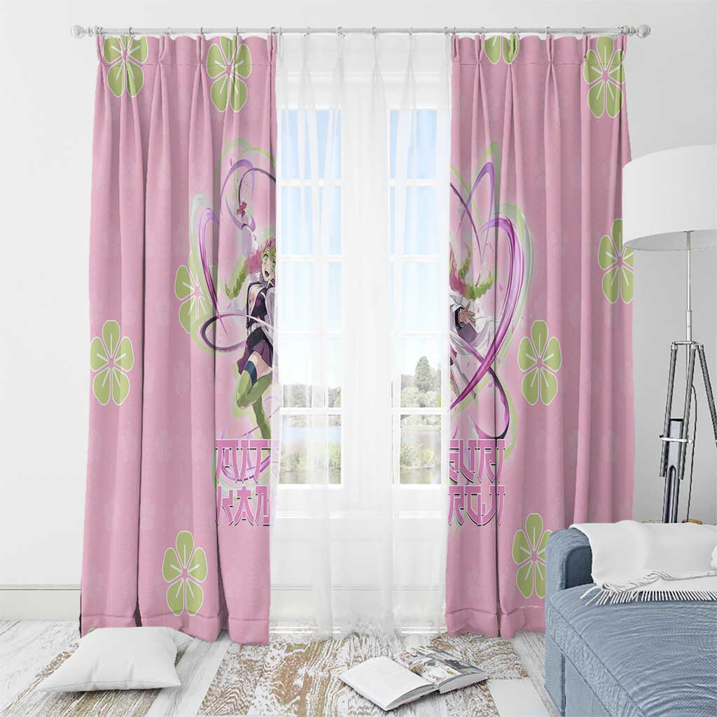 Kanroji Mitsuri Demon Slayer Window Curtain Pastel Blossom Anime Lovecore Style