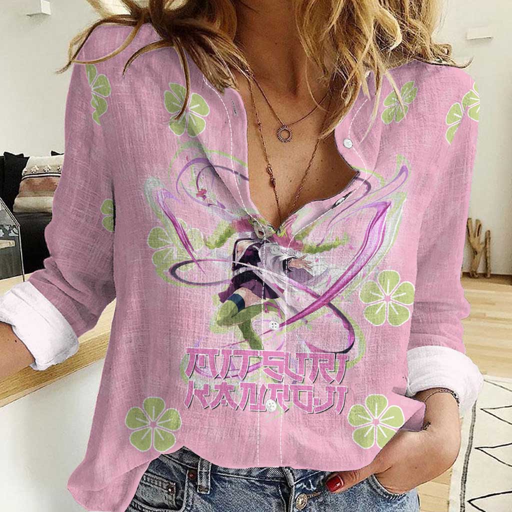 Kanroji Mitsuri Demon Slayer Women Casual Shirt Pastel Blossom Anime Lovecore Style