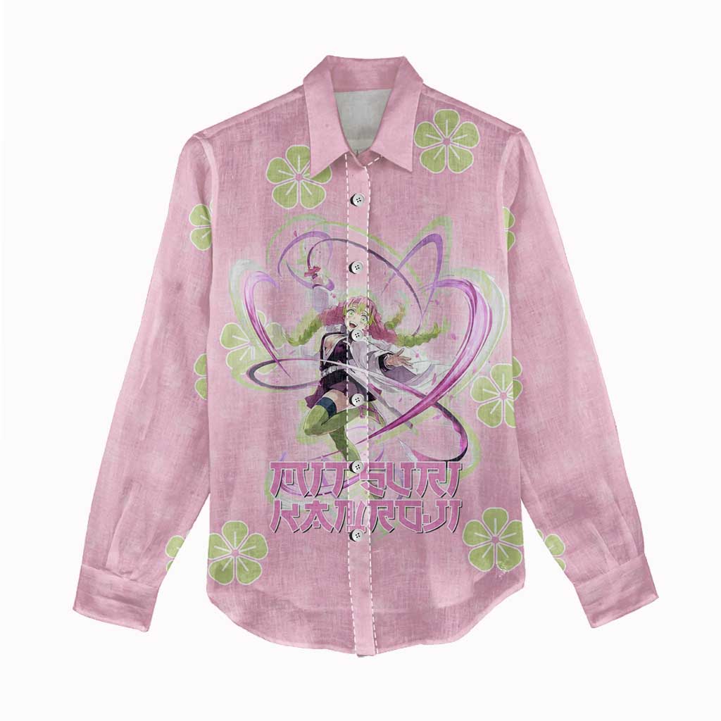 Kanroji Mitsuri Demon Slayer Women Casual Shirt Pastel Blossom Anime Lovecore Style