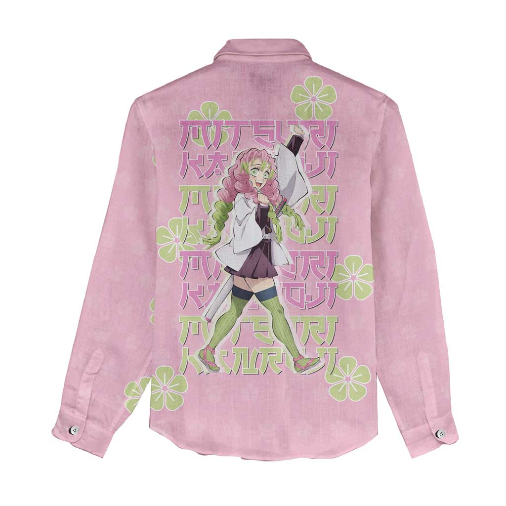 Kanroji Mitsuri Demon Slayer Women Casual Shirt Pastel Blossom Anime Lovecore Style
