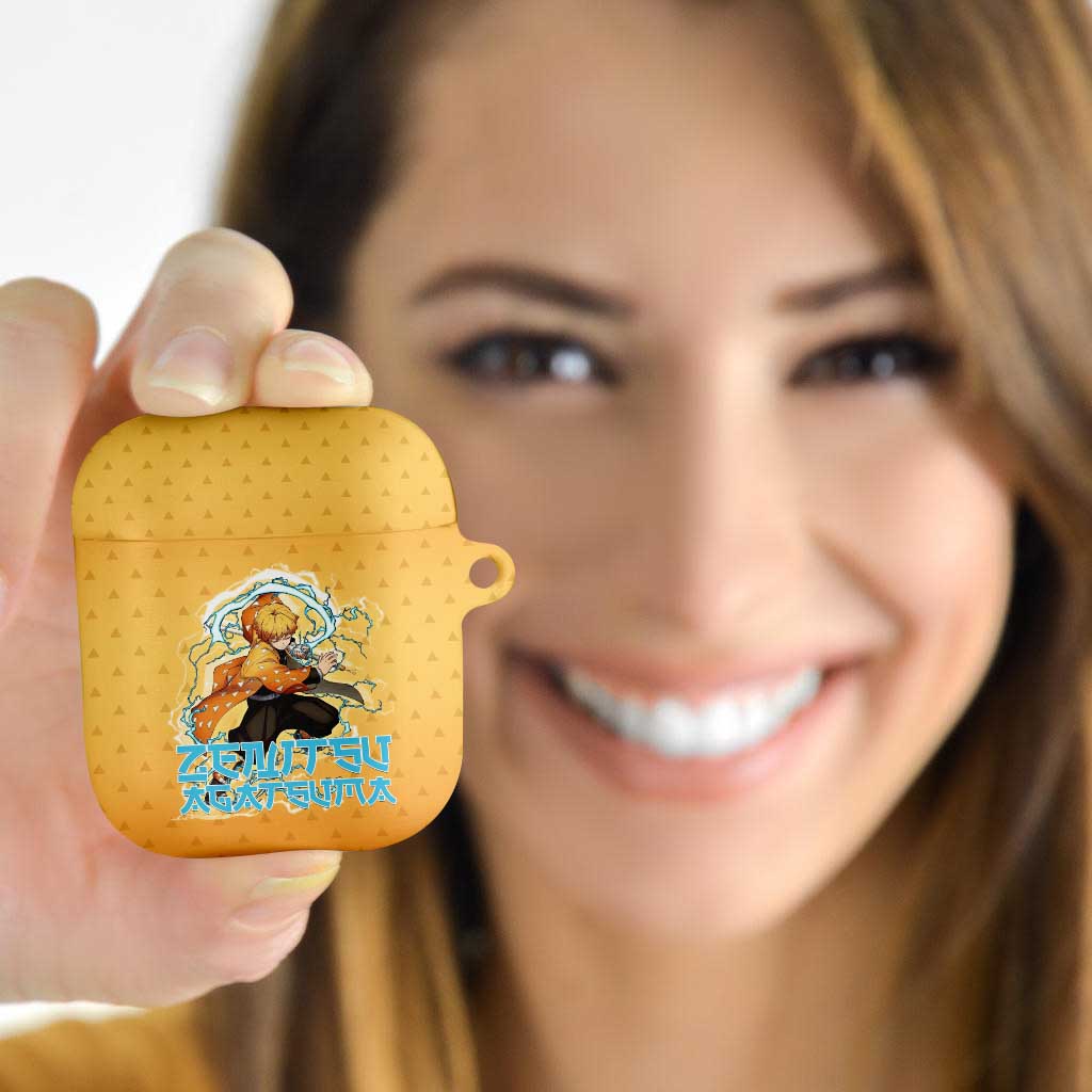 Zenitsu Agatsuma Demon Slayer AirPods Case Thunder Spark Anime Tri-Pattern Style