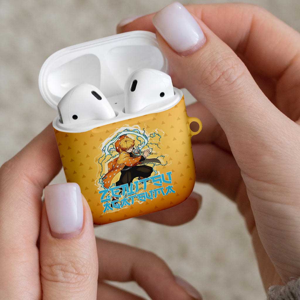 Zenitsu Agatsuma Demon Slayer AirPods Case Thunder Spark Anime Tri-Pattern Style