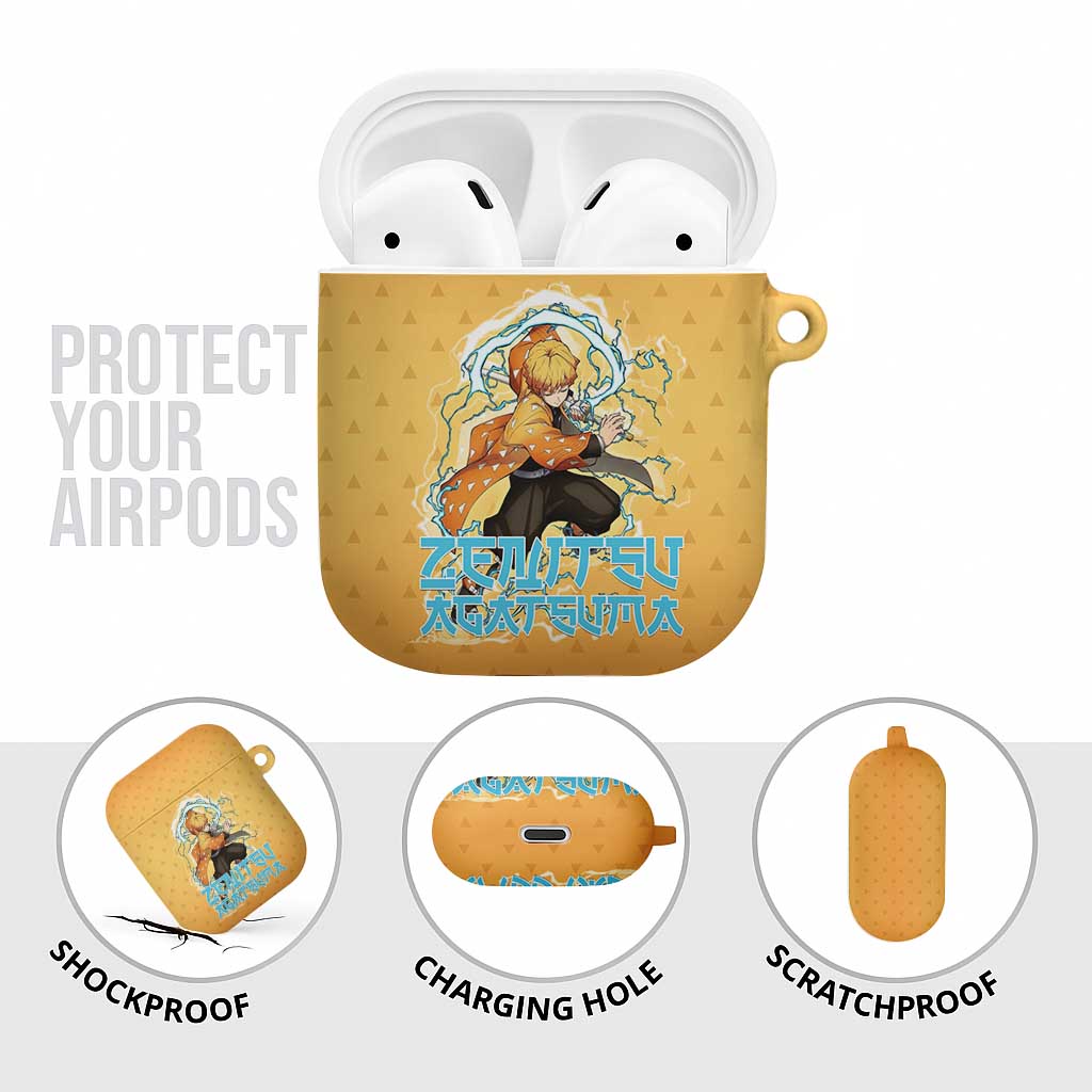 Zenitsu Agatsuma Demon Slayer AirPods Case Thunder Spark Anime Tri-Pattern Style