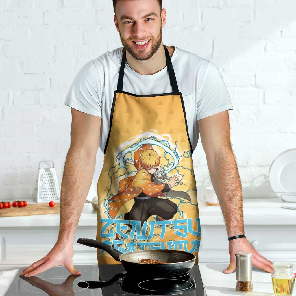 Zenitsu Agatsuma Demon Slayer Apron Thunder Spark Anime Tri-Pattern Style