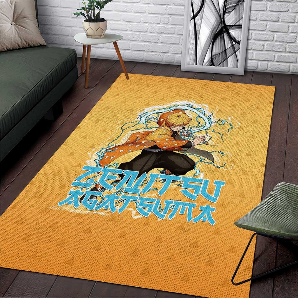 Zenitsu Agatsuma Demon Slayer Area Rug Thunder Spark Anime Tri-Pattern Style