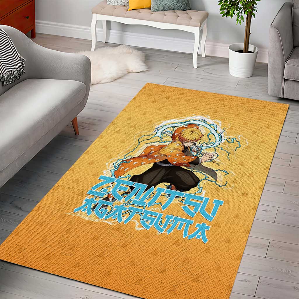 Zenitsu Agatsuma Demon Slayer Area Rug Thunder Spark Anime Tri-Pattern Style