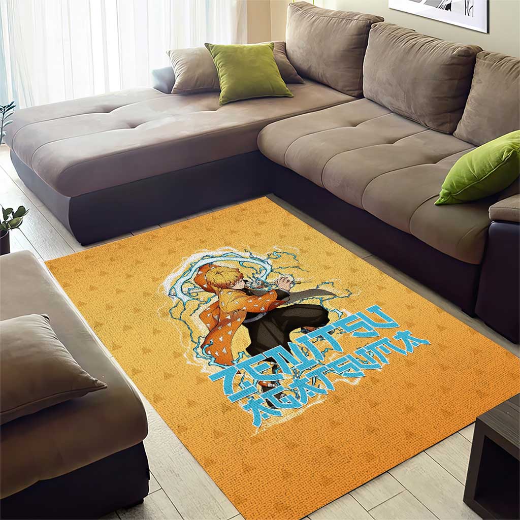 Zenitsu Agatsuma Demon Slayer Area Rug Thunder Spark Anime Tri-Pattern Style