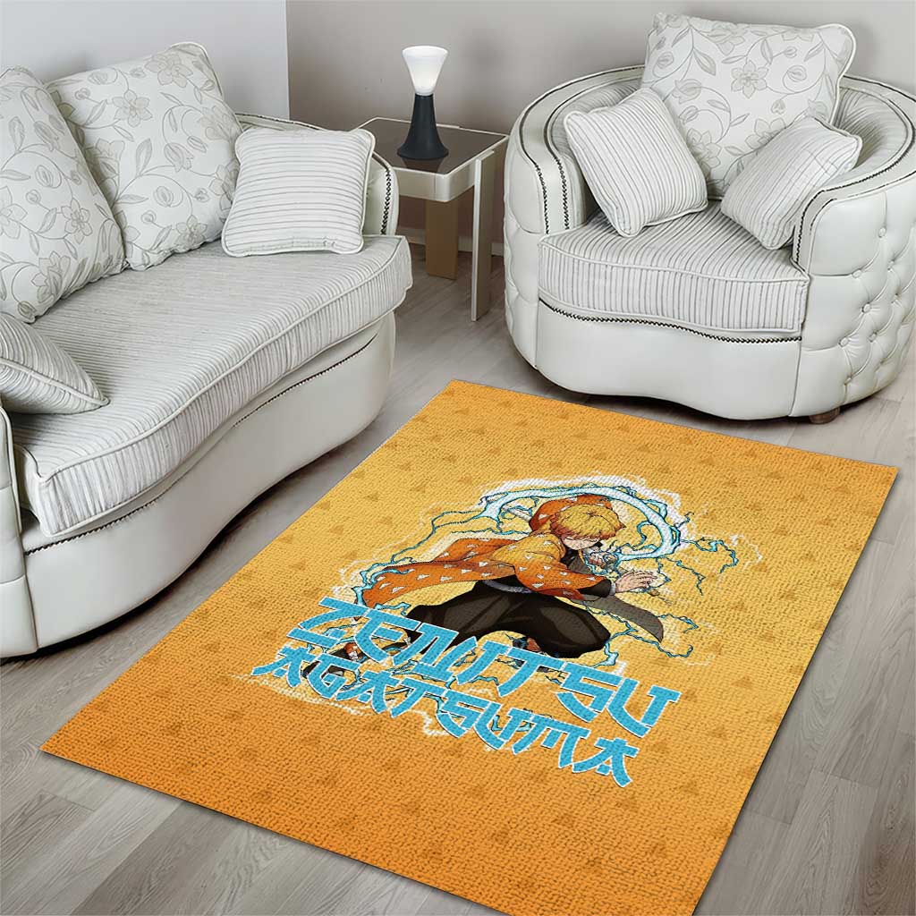 Zenitsu Agatsuma Demon Slayer Area Rug Thunder Spark Anime Tri-Pattern Style