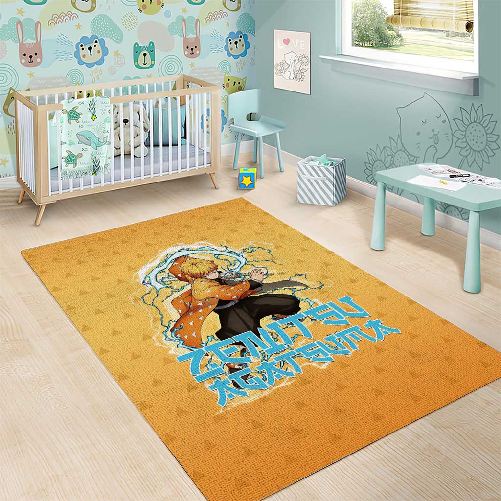 Zenitsu Agatsuma Demon Slayer Area Rug Thunder Spark Anime Tri-Pattern Style