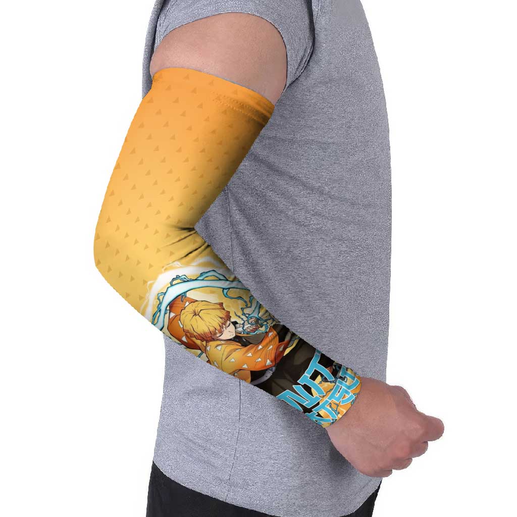 Zenitsu Agatsuma Demon Slayer Arm Sleeves Thunder Spark Anime Tri-Pattern Style