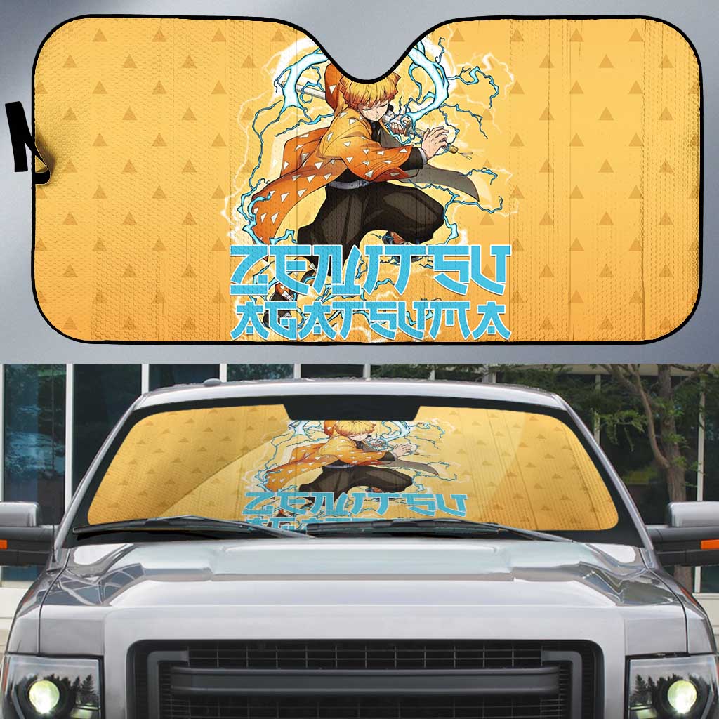 Zenitsu Agatsuma Demon Slayer Auto Sun Shade Thunder Spark Anime Tri-Pattern Style