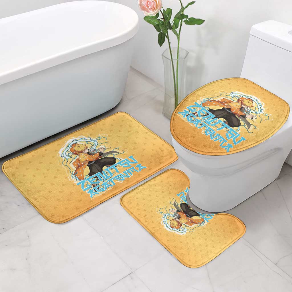 Zenitsu Agatsuma Demon Slayer Bathroom Set Thunder Spark Anime Tri-Pattern Style