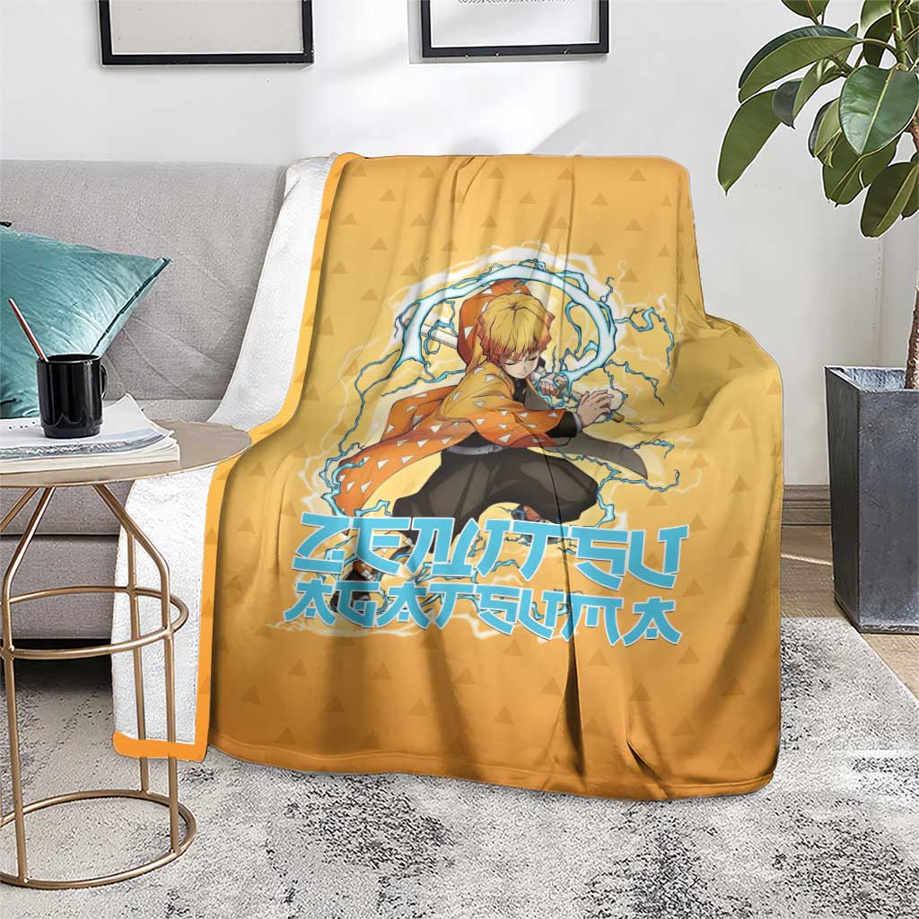 Zenitsu Agatsuma Demon Slayer Blanket Thunder Spark Anime Tri-Pattern Style
