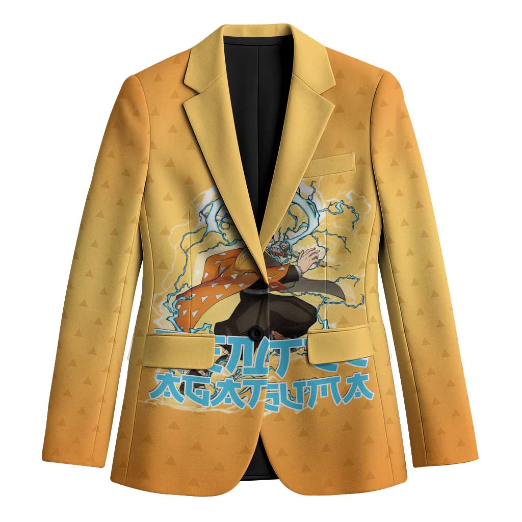 Zenitsu Agatsuma Demon Slayer Blazer Thunder Spark Anime Tri-Pattern Style