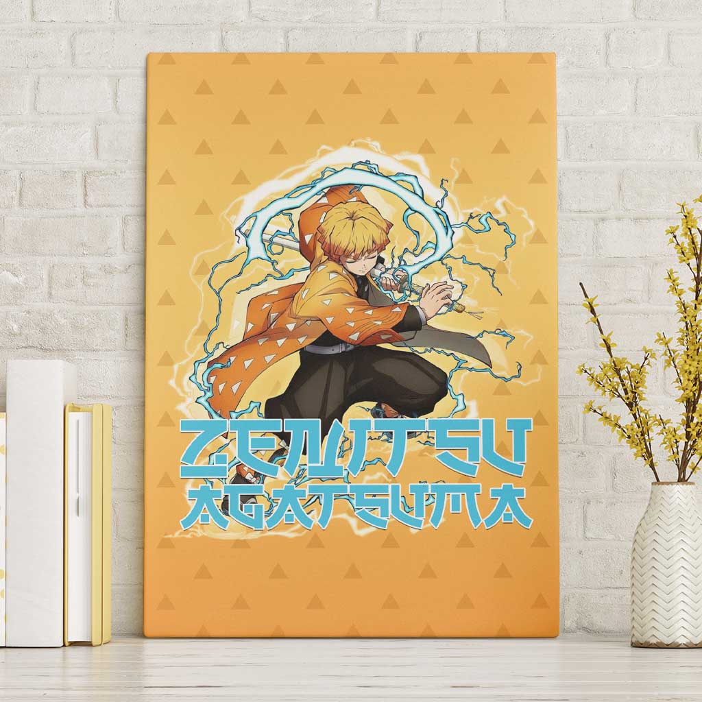 Zenitsu Agatsuma Demon Slayer Canvas Wall Art Thunder Spark Anime Tri-Pattern Style