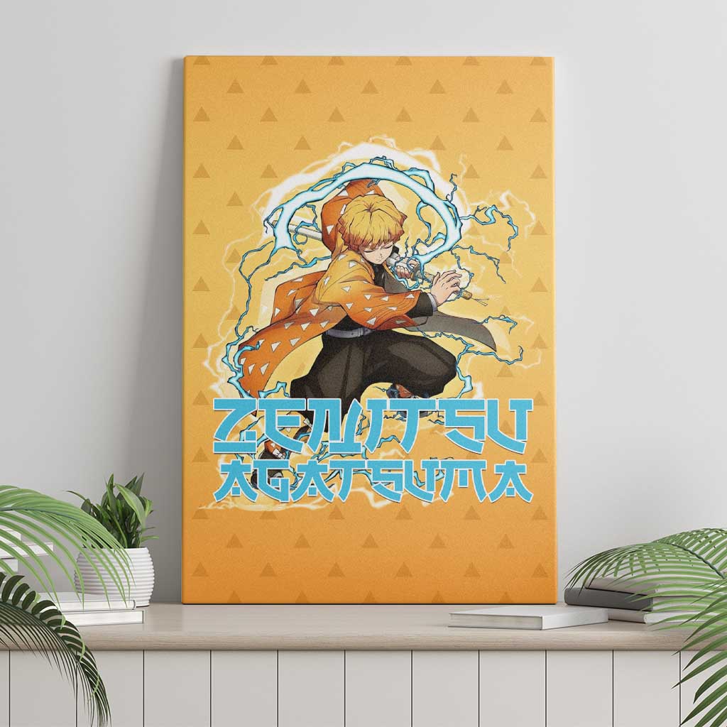 Zenitsu Agatsuma Demon Slayer Canvas Wall Art Thunder Spark Anime Tri-Pattern Style