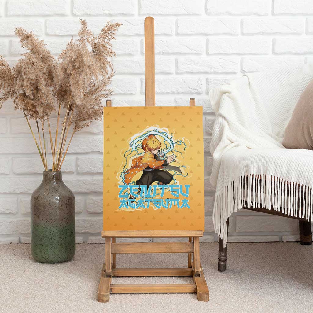 Zenitsu Agatsuma Demon Slayer Canvas Wall Art Thunder Spark Anime Tri-Pattern Style
