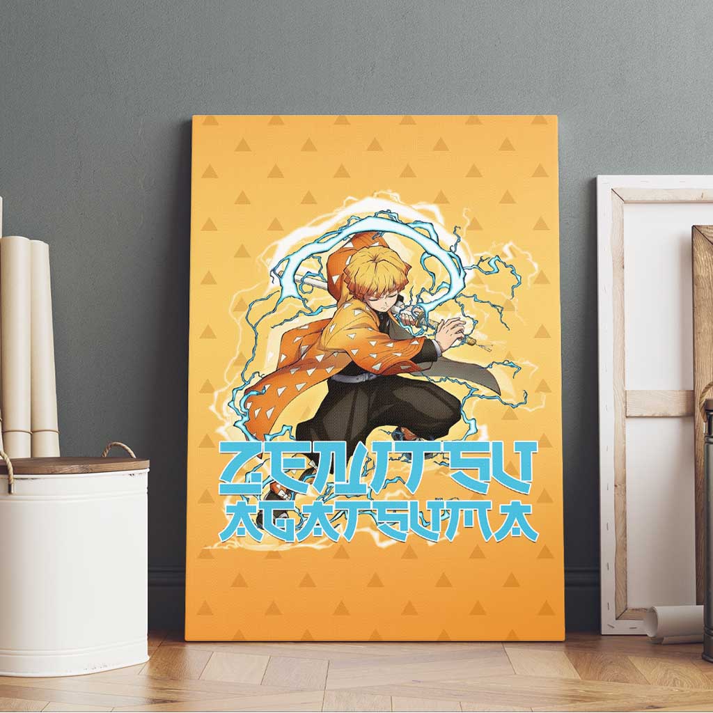 Zenitsu Agatsuma Demon Slayer Canvas Wall Art Thunder Spark Anime Tri-Pattern Style