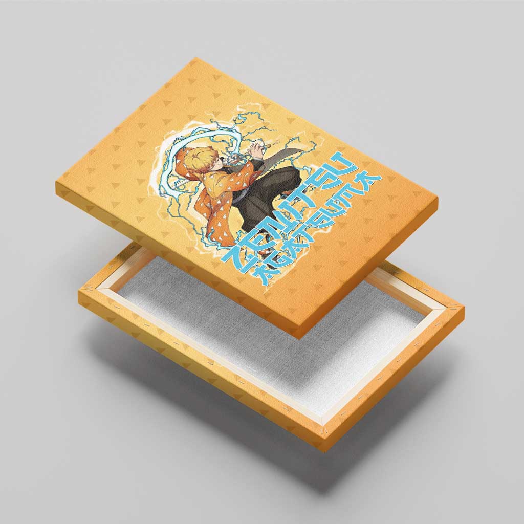 Zenitsu Agatsuma Demon Slayer Canvas Wall Art Thunder Spark Anime Tri-Pattern Style