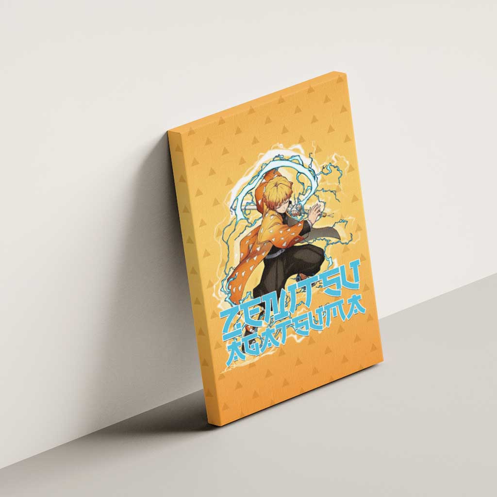 Zenitsu Agatsuma Demon Slayer Canvas Wall Art Thunder Spark Anime Tri-Pattern Style