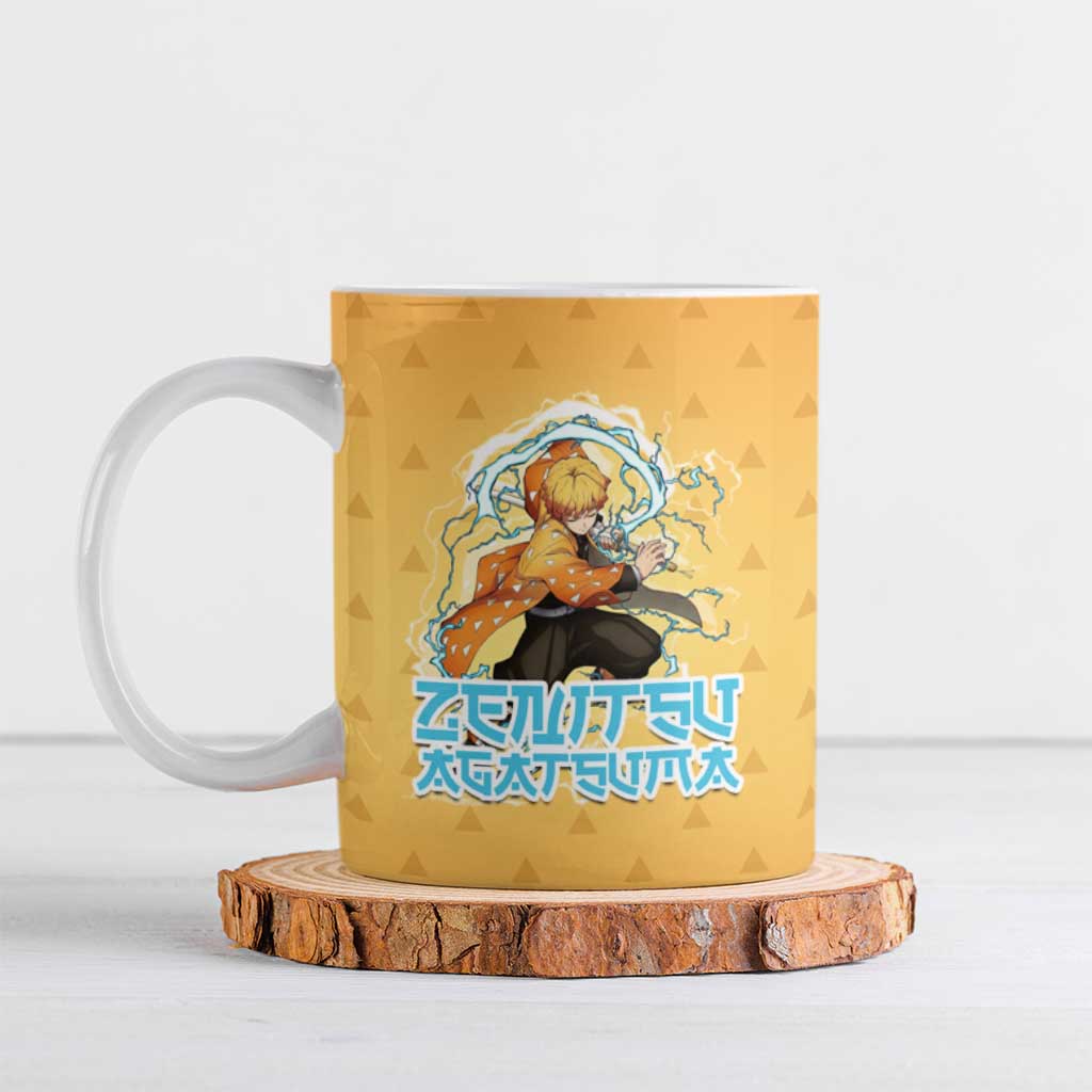 Zenitsu Agatsuma Demon Slayer Ceramic Mug Thunder Spark Anime Tri-Pattern Style