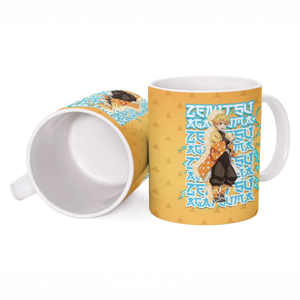 Zenitsu Agatsuma Demon Slayer Ceramic Mug Thunder Spark Anime Tri-Pattern Style