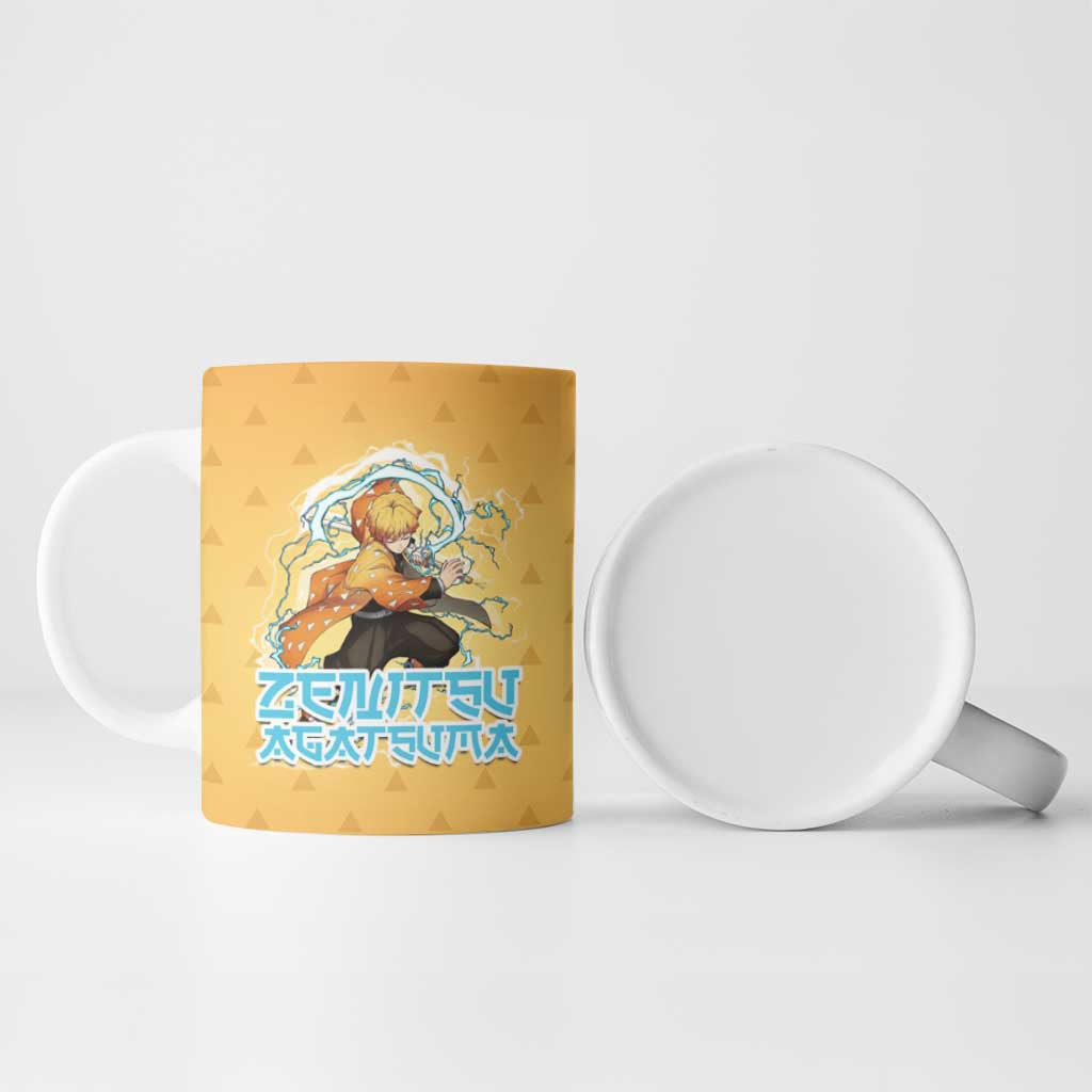 Zenitsu Agatsuma Demon Slayer Ceramic Mug Thunder Spark Anime Tri-Pattern Style
