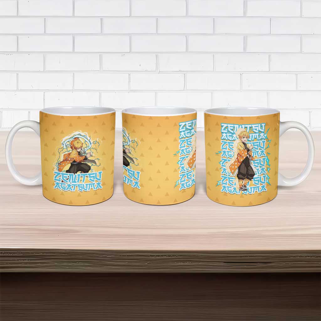 Zenitsu Agatsuma Demon Slayer Ceramic Mug Thunder Spark Anime Tri-Pattern Style