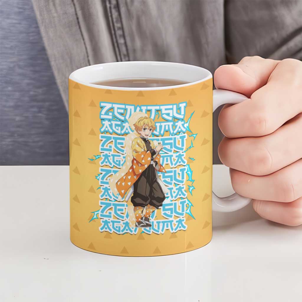 Zenitsu Agatsuma Demon Slayer Ceramic Mug Thunder Spark Anime Tri-Pattern Style