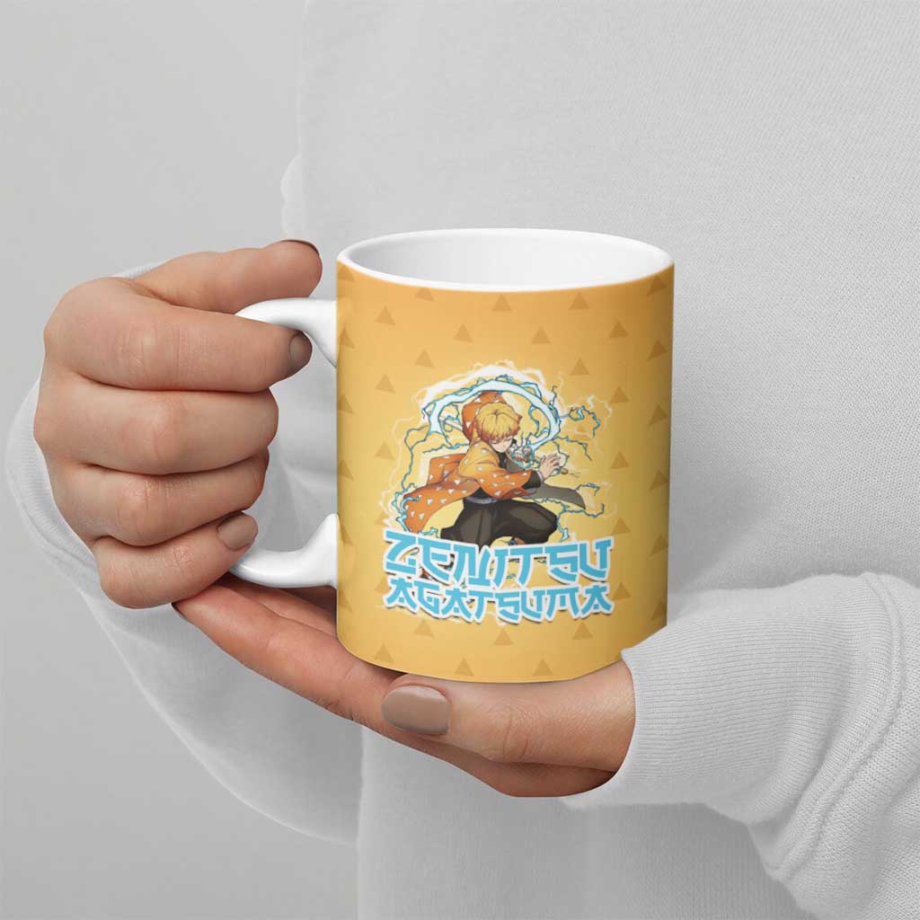 Zenitsu Agatsuma Demon Slayer Ceramic Mug Thunder Spark Anime Tri-Pattern Style